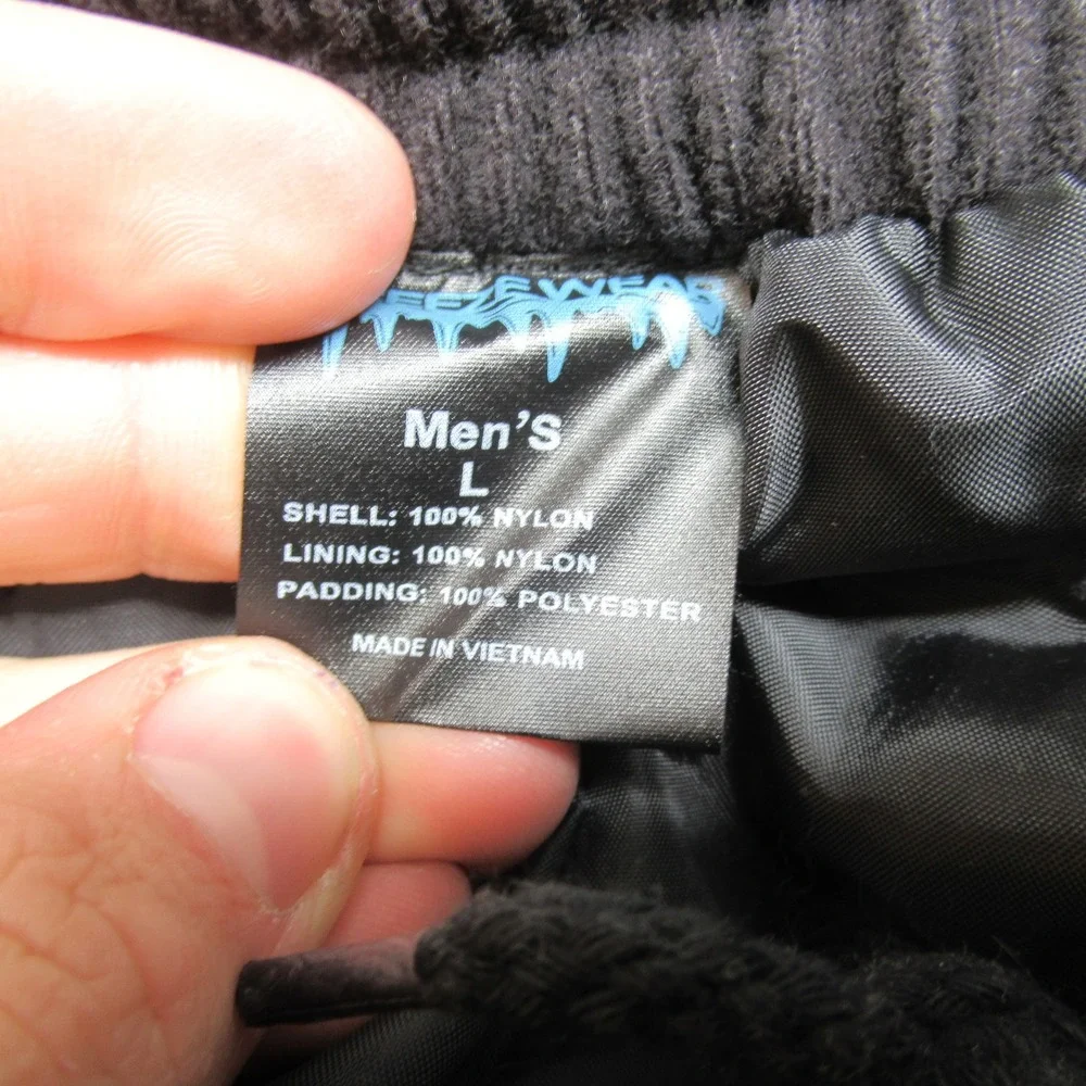 Freeze Wear Snow Pants Men Large‎ Black Wind Water Resistant Insulated 32x29 NEW